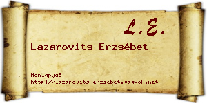 Lazarovits Erzsébet névjegykártya