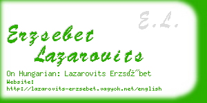 erzsebet lazarovits business card